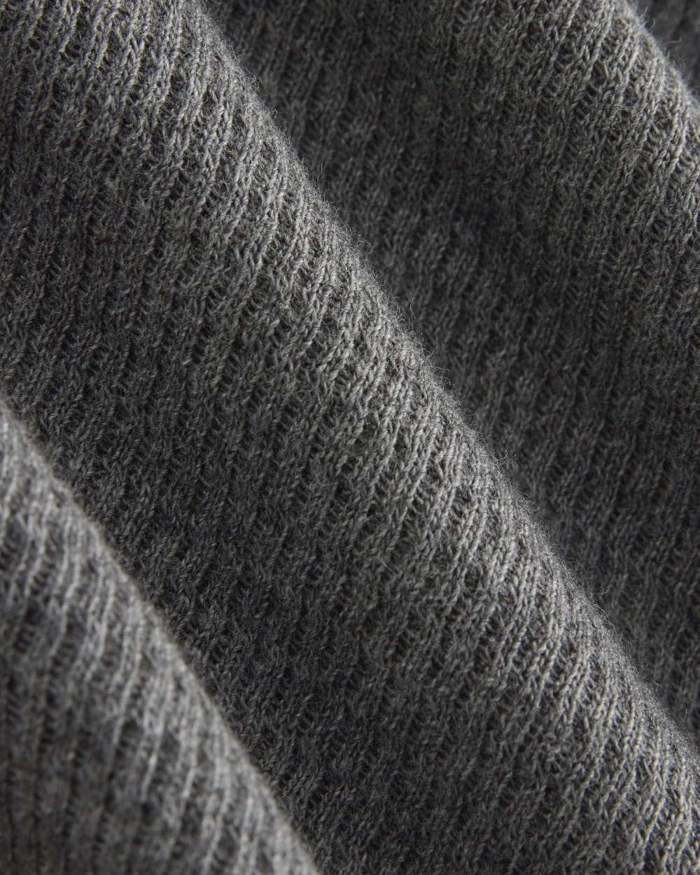 Boxy Henley in Cozy Waffle | Heathered Charcoal