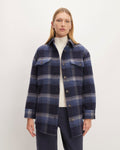 The Italian ReWool® Oversized Shirt Jacket | Navy / Shadow Plaid