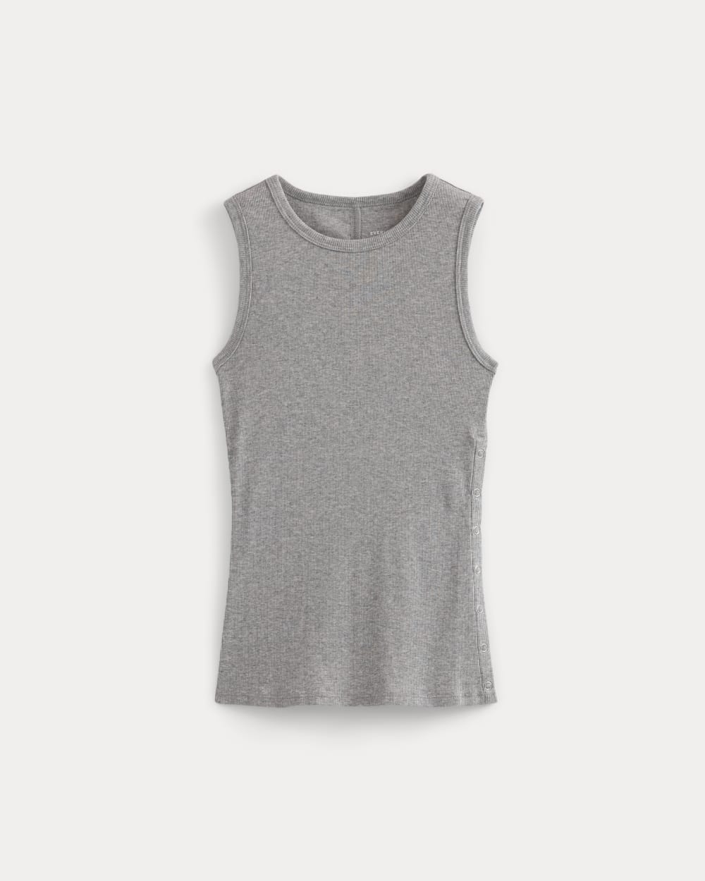 Luxe Rib Side Snap Tank | Heathered Light Grey