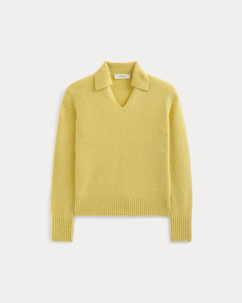 Cashmere Polo Sweater | Double Cream Heather
