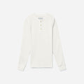 The Waffle Long-Sleeve Henley Tee | Off-White