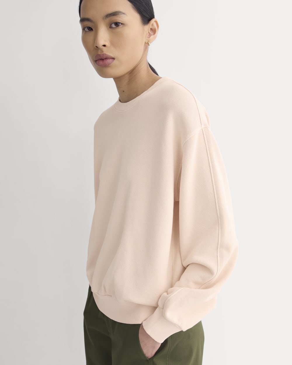 Lightweight Terry Blouson Crew | Pale Peach