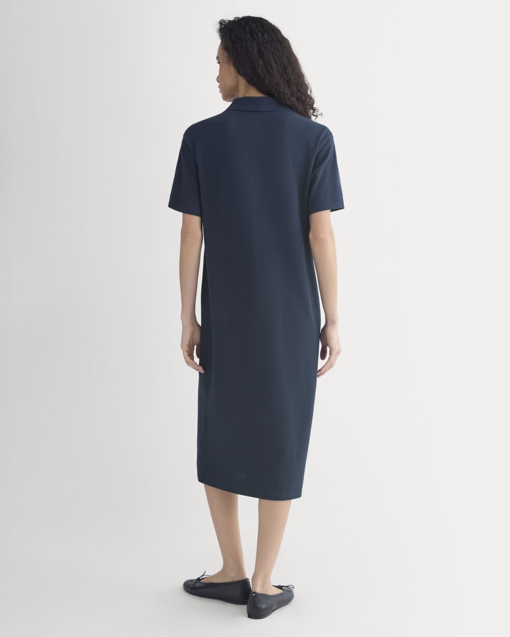 Pique Polo Short-Sleeve Dress | Navy