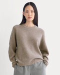 The Cocoon Crew in Wool Cashmere | Light Heathered Taupe