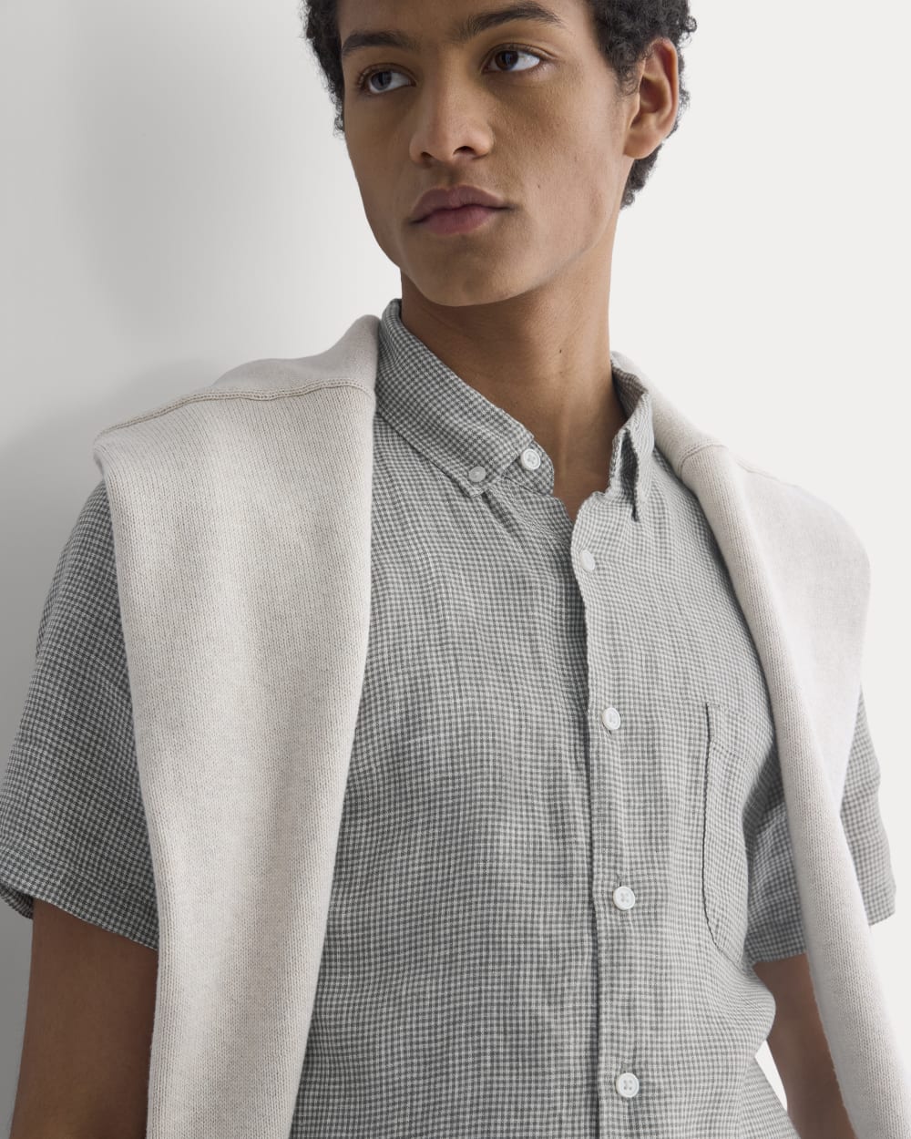 The Classic Short-Sleeve Shirt in Linen | Agave / Bone