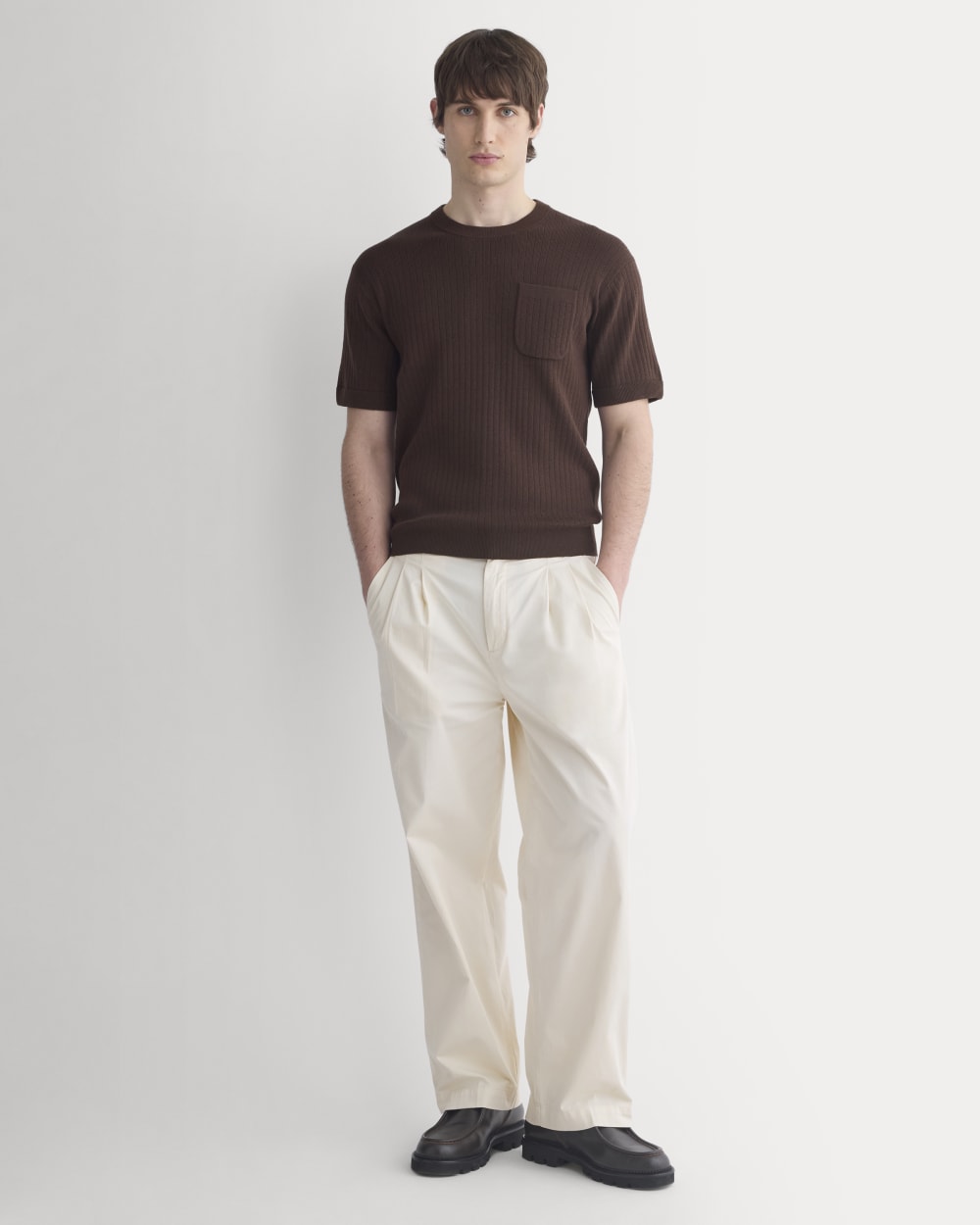 Textured Knit Tee | Coffee Bean