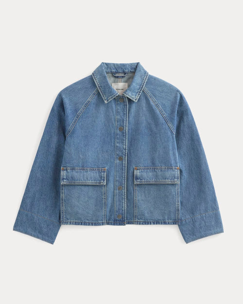 Cropped Denim Jacket | Medium Indigo
