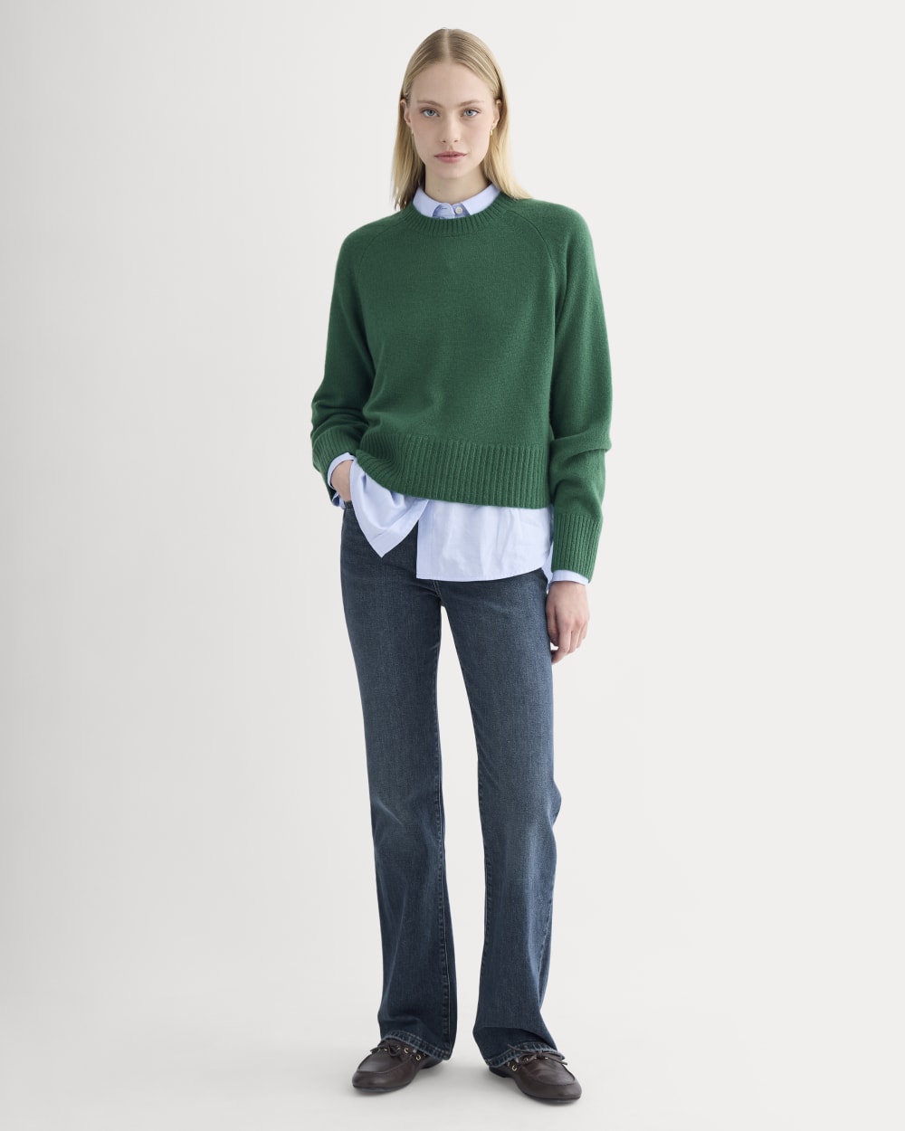 The Boxy Crew in Cashmere | Hunter Green