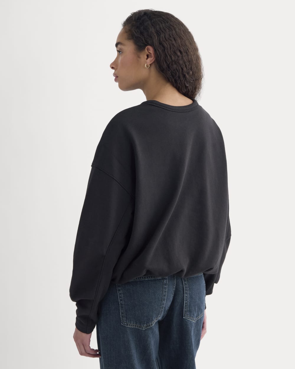 Lightweight Terry Bubble Sweatshirt | Black
