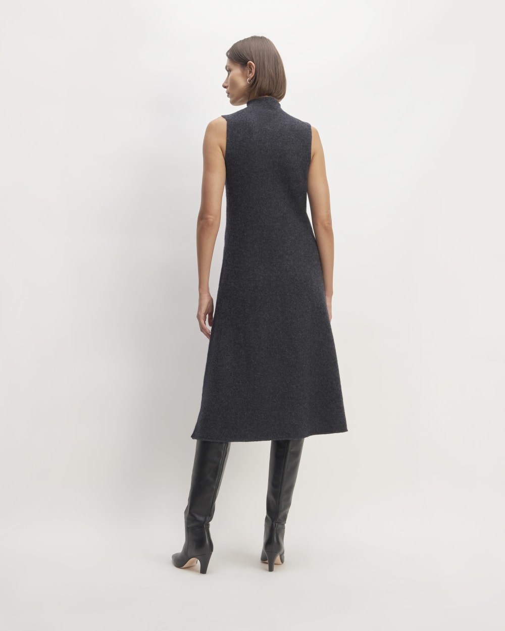 The Cozy-Stretch Sleeveless Midi Dress | Charcoal