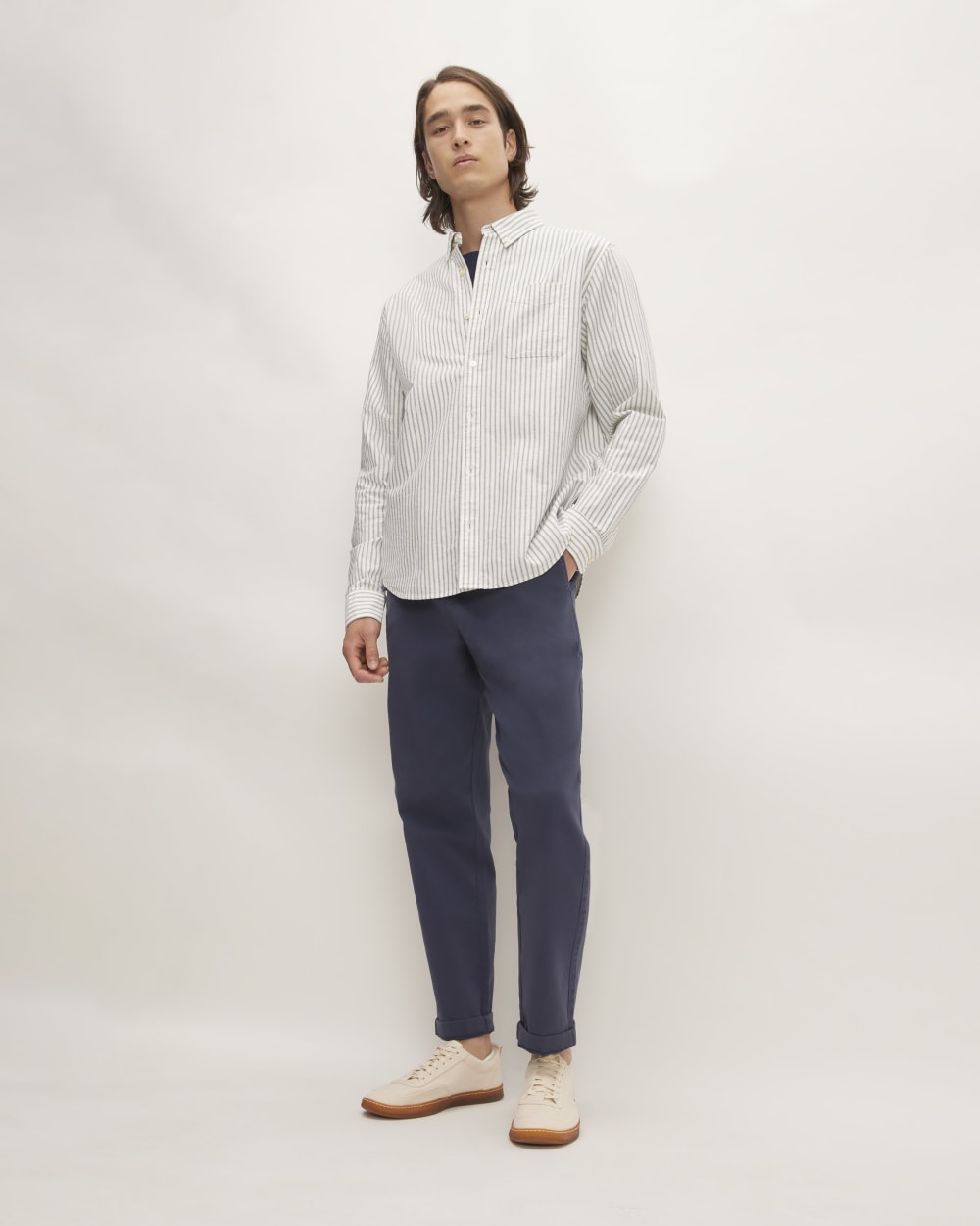 The Classic Oxford Shirt | Bone/Navy | Tall