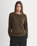 Wide-Neck Crew Sweater in Tape Yarn | Beech