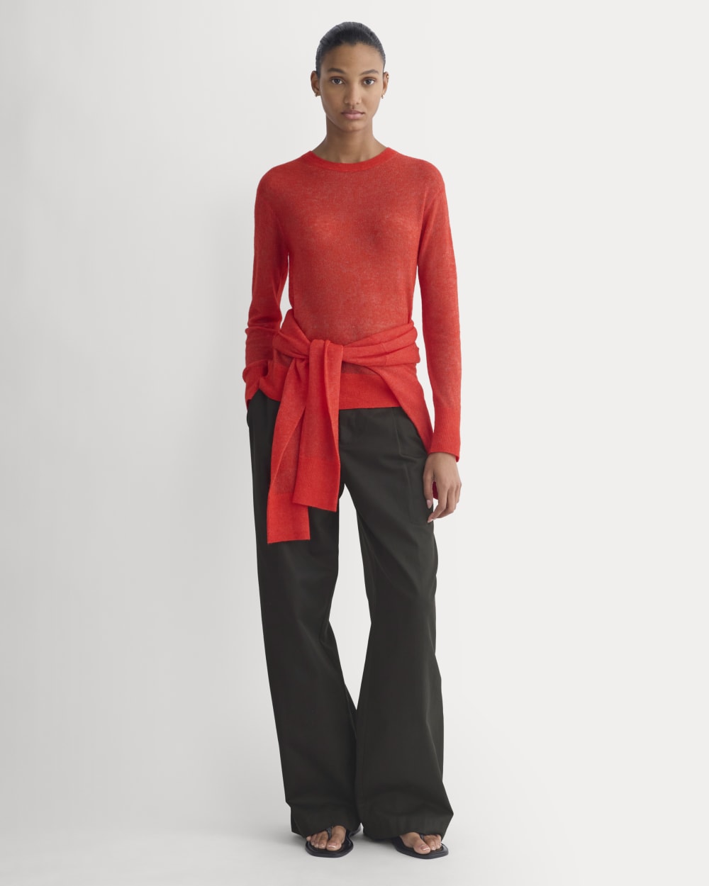 The Air Alpaca™ Relaxed Crew Top | Fiery Red