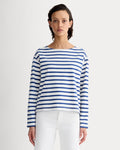 The Mariner Tee | Bone / Mazarine Blue