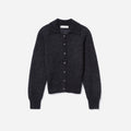 The Alpaca Collared Cardigan | Heathered Black