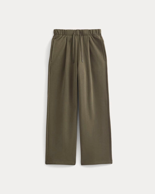 Luxe Fleece Pleated Sweatpant | Olive Night