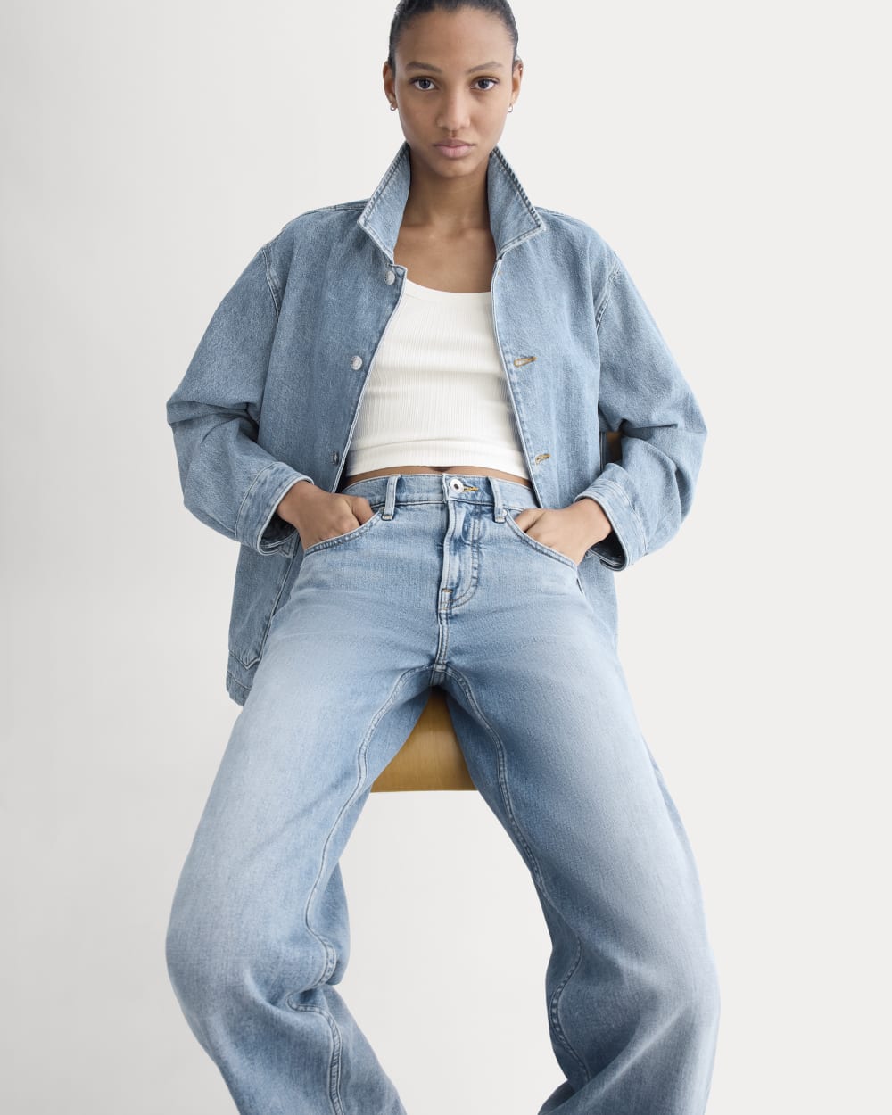 The Column Jean | Vintage Light Indigo | 33" Inseam