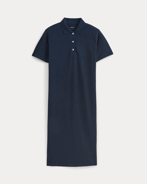 Pique Polo Short-Sleeve Dress | Navy
