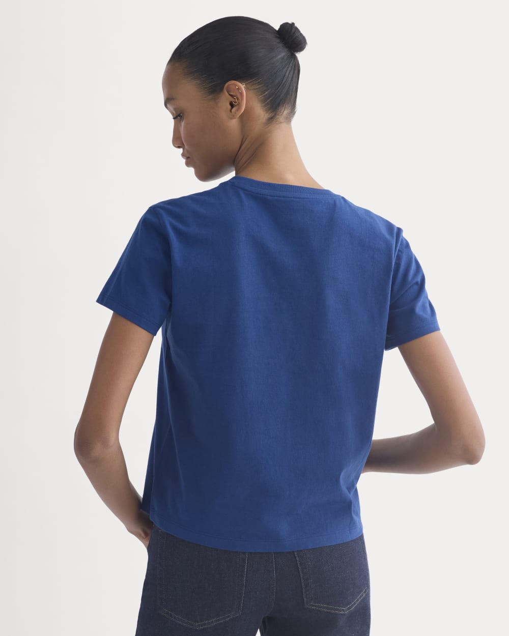 The Box-Cut Tee in Essential Cotton | Estate Blue | No Pocket