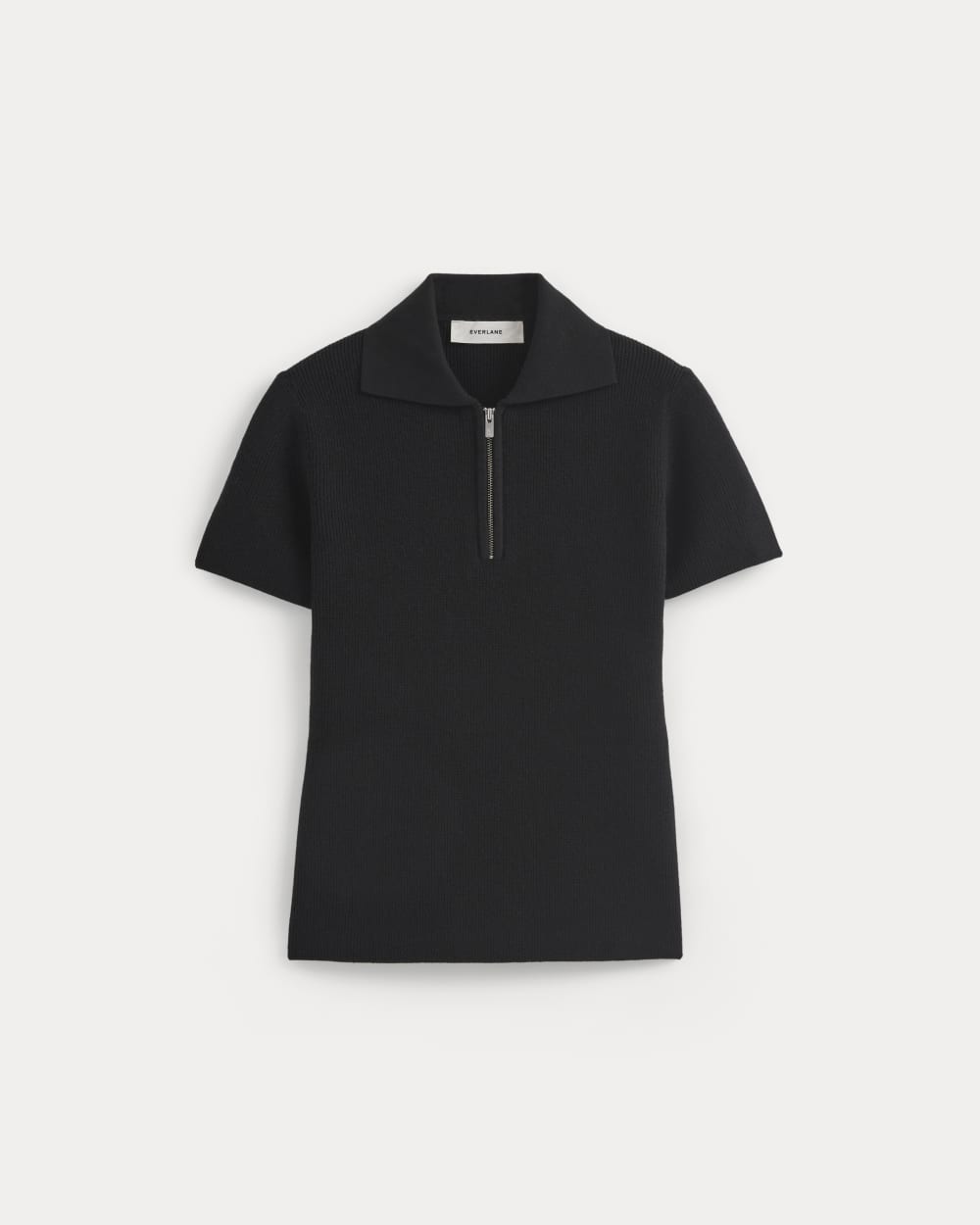 Knit Quarter-Zip Polo | Black