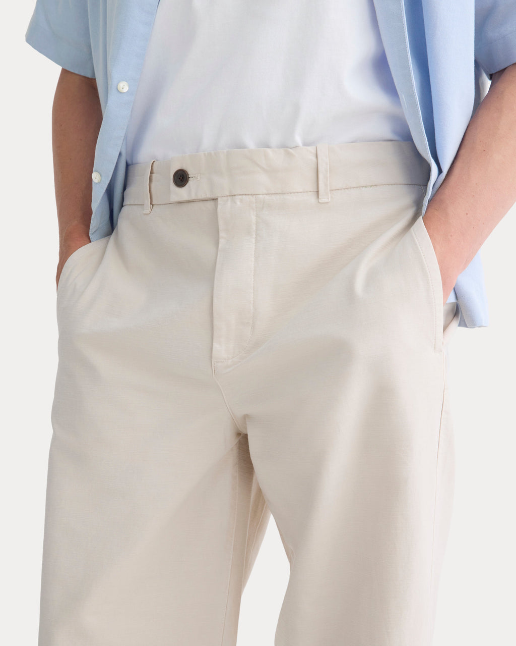 Cropped Slub Trouser | Peyote