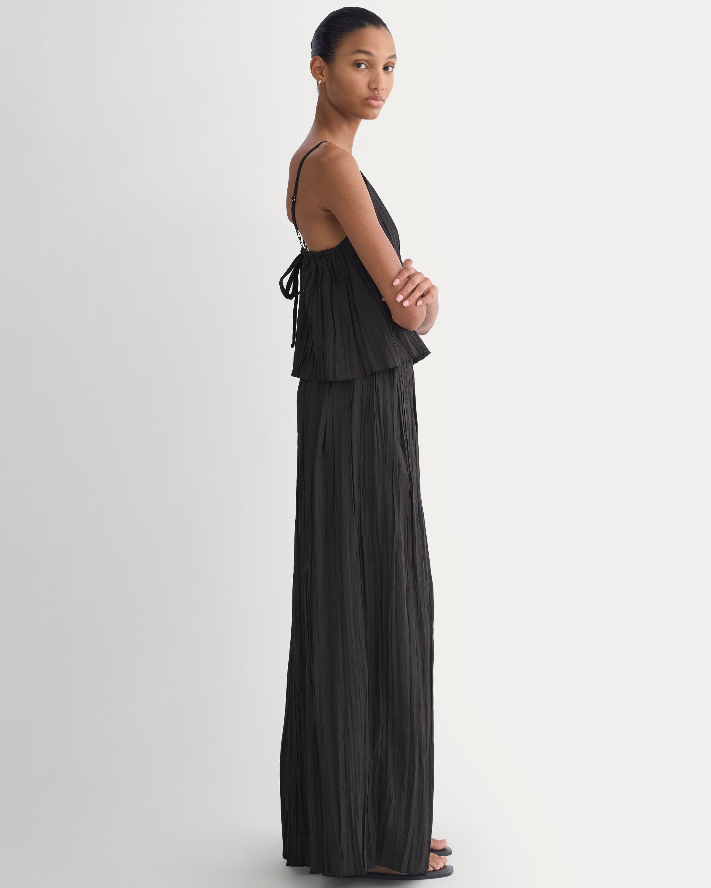 Crinkle Wide-Leg Pant |  Black