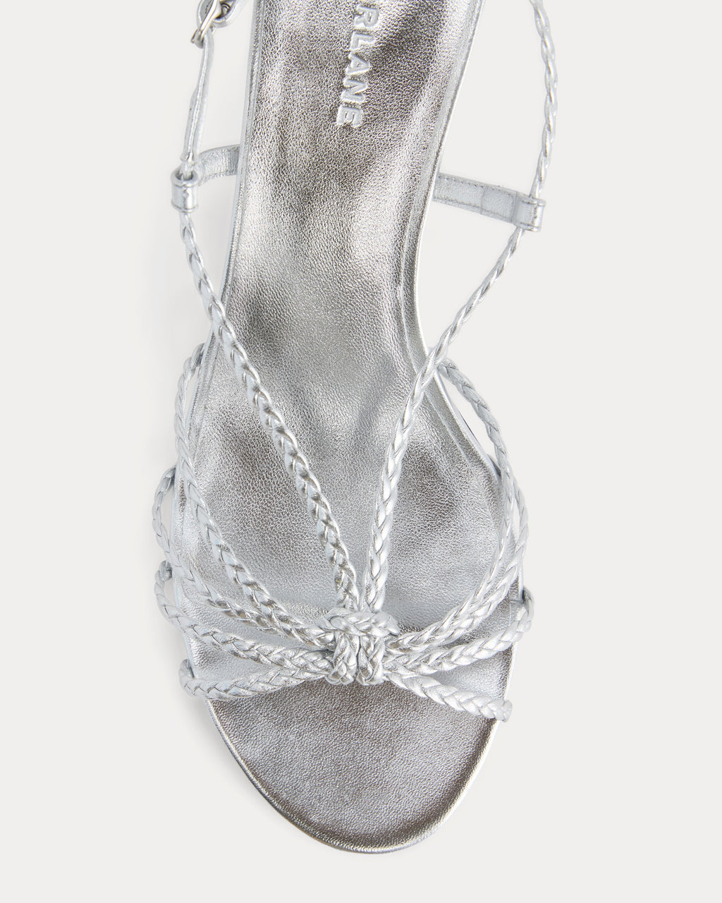 Made in Italy Braided Kitten Heel | Silver Leather