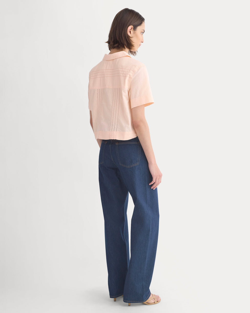 Cotton Gauze Resort Shirt | Pale Peach