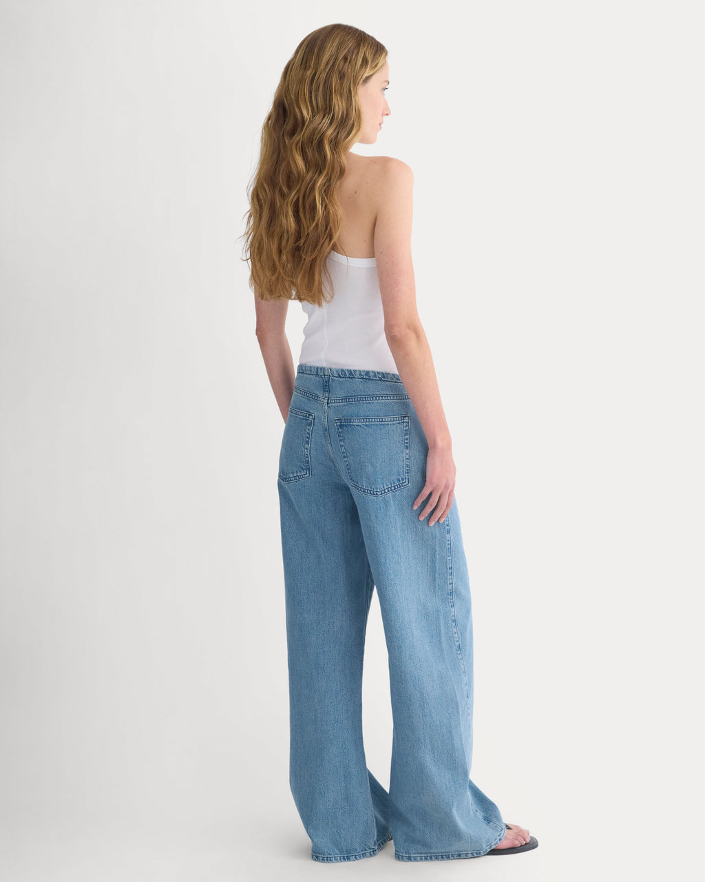 Low-Slung Tie-Front Jean | Medium Indigo
