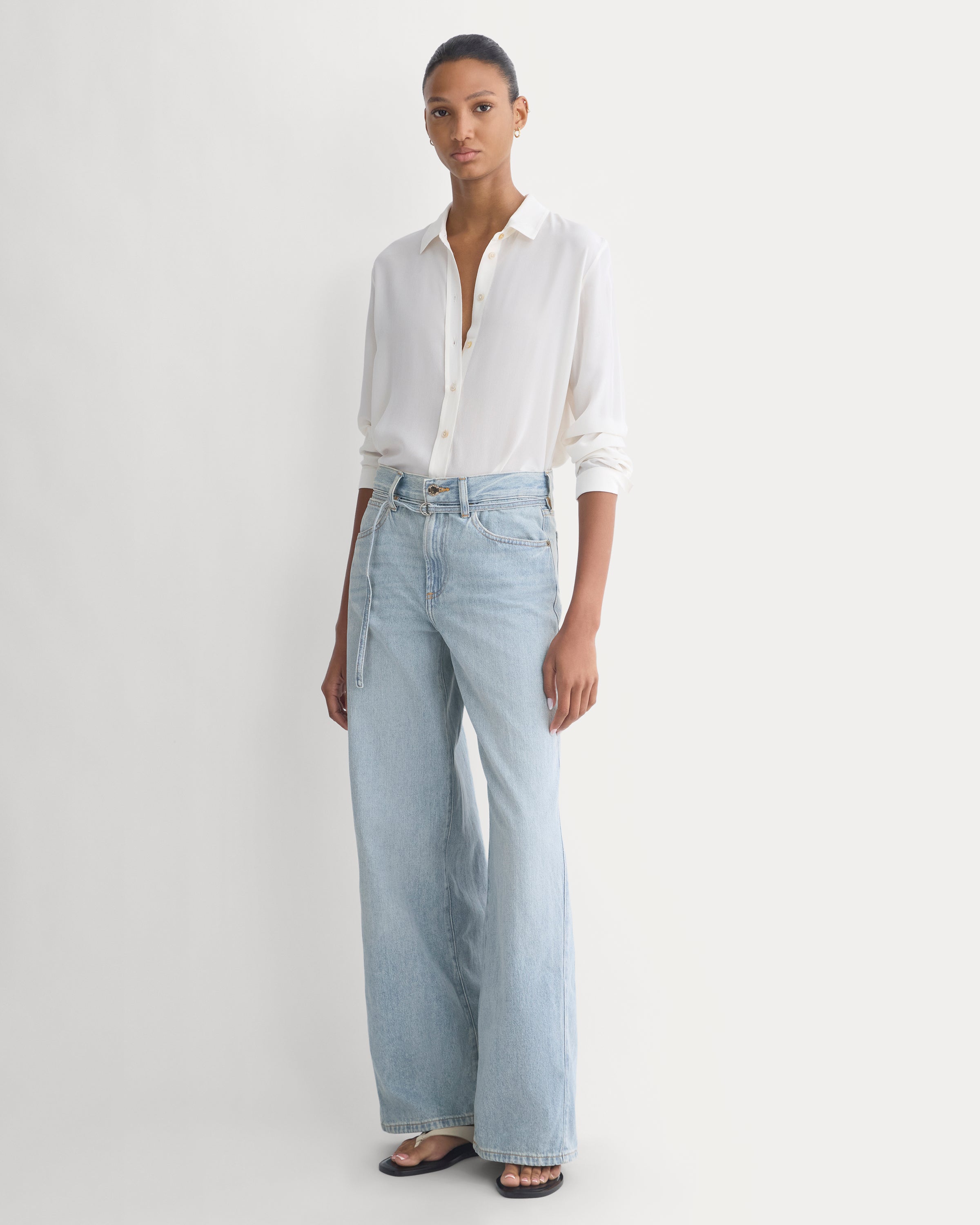 Lightweight Loose Wide-Leg Jean | Light Indigo | Long