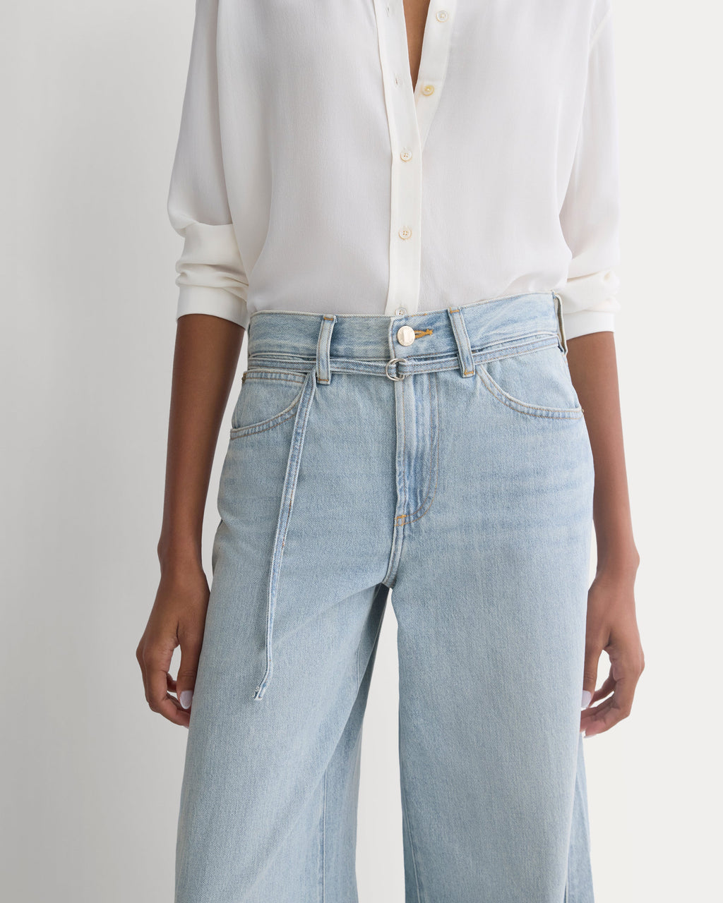 Lightweight Loose Wide-Leg Jean | Light Indigo | Long