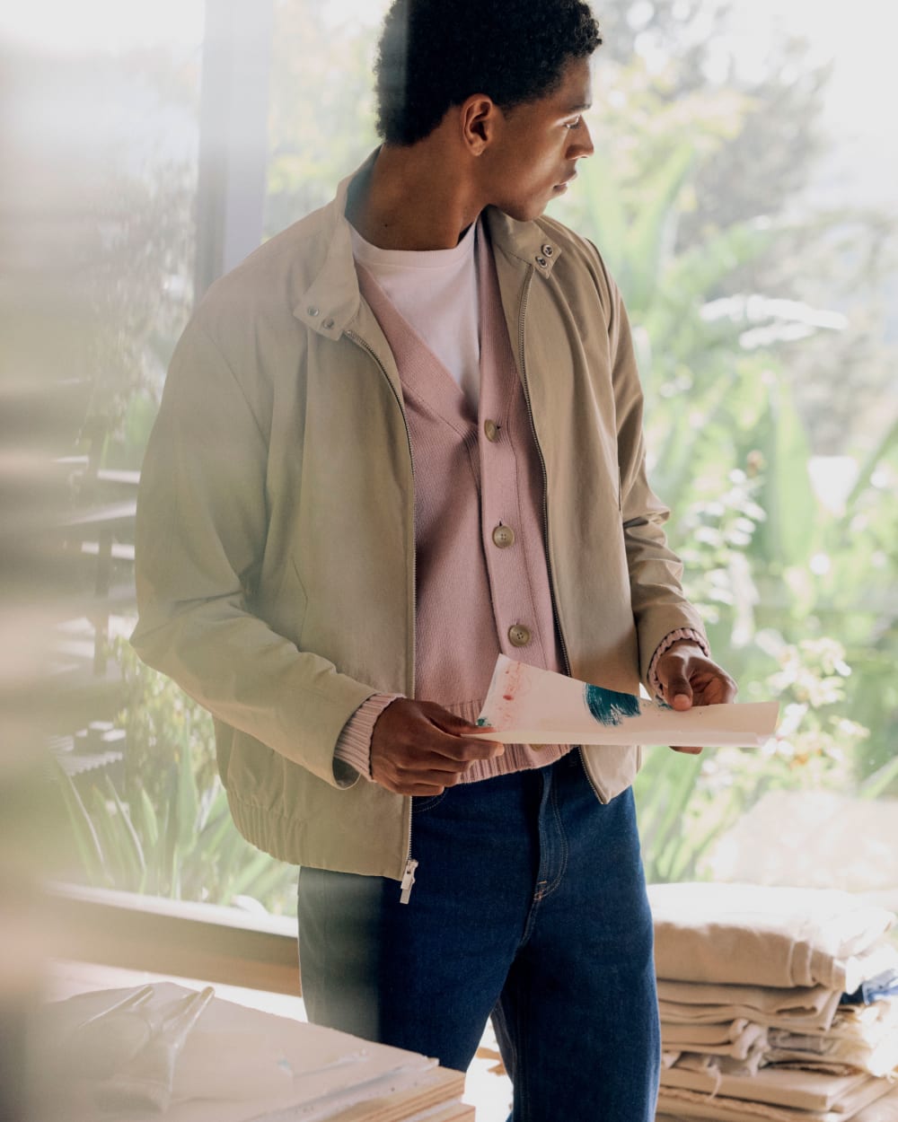 Cropped Cardigan in Everyday Cotton | Burnished Lilac