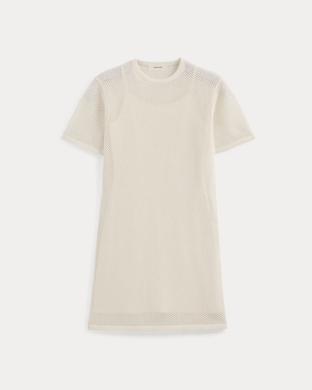Mesh-Knit Short-Sleeve Dress | Bone