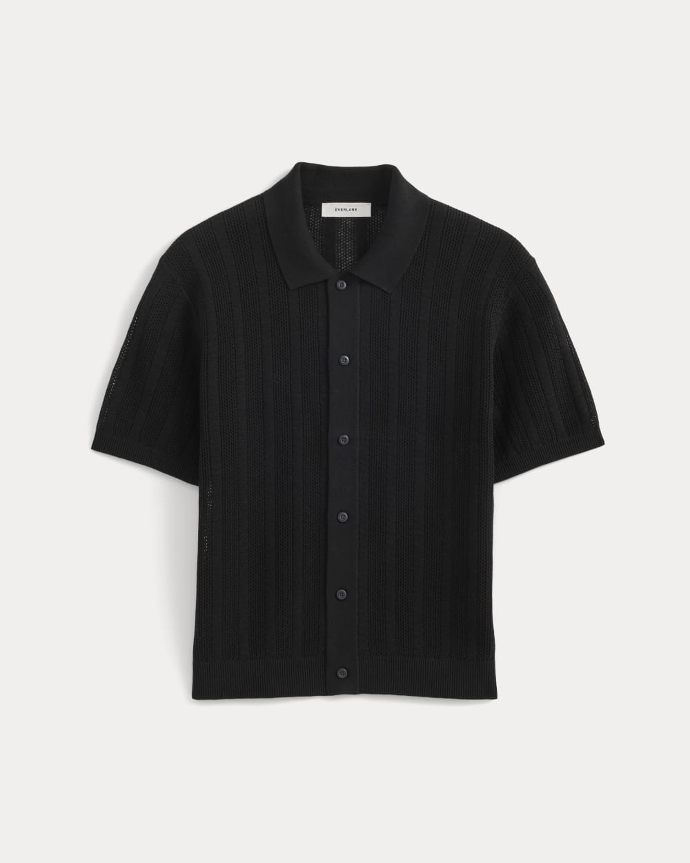 Textured Knit Resort Shirt | Black