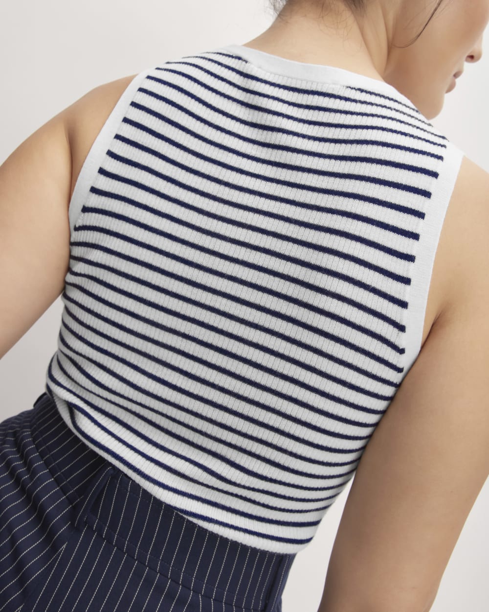 The Tank in Ultrasoft Merino | Bone/Navy