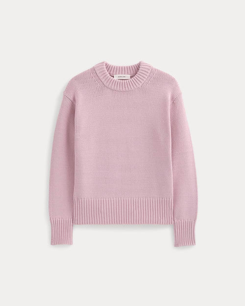 Oversized Cocoon Crew in Elevated Cotton | Burnished Lilac