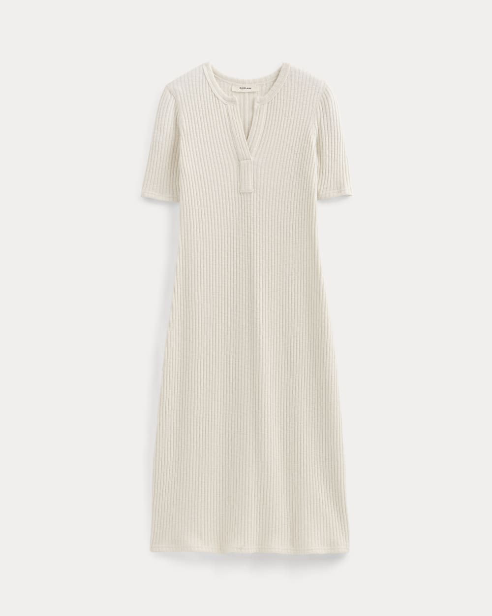 The Rib-Knit Henley Dress | Bone