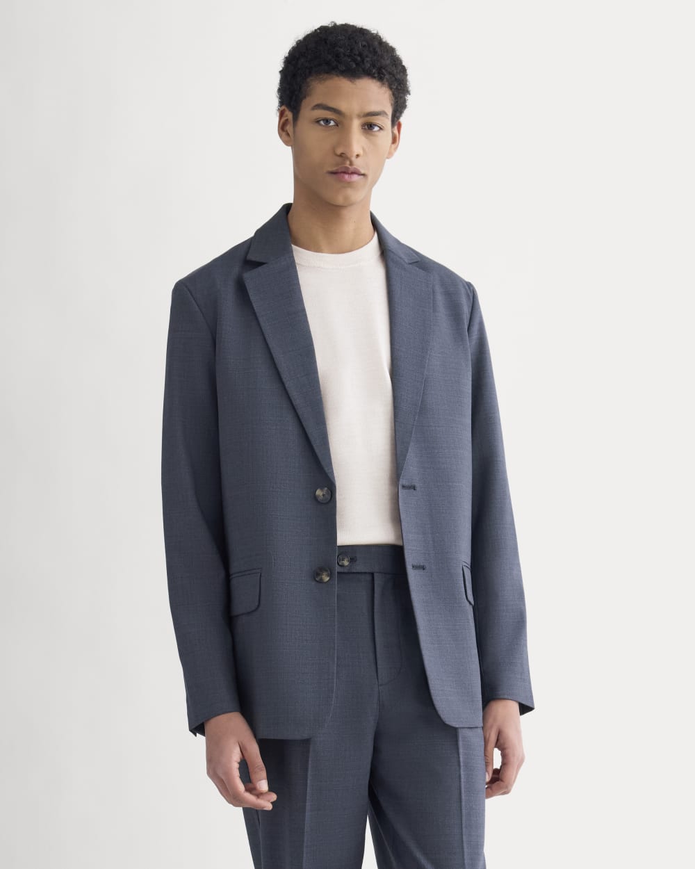 Tropical Wool Blazer | Heathered Navy