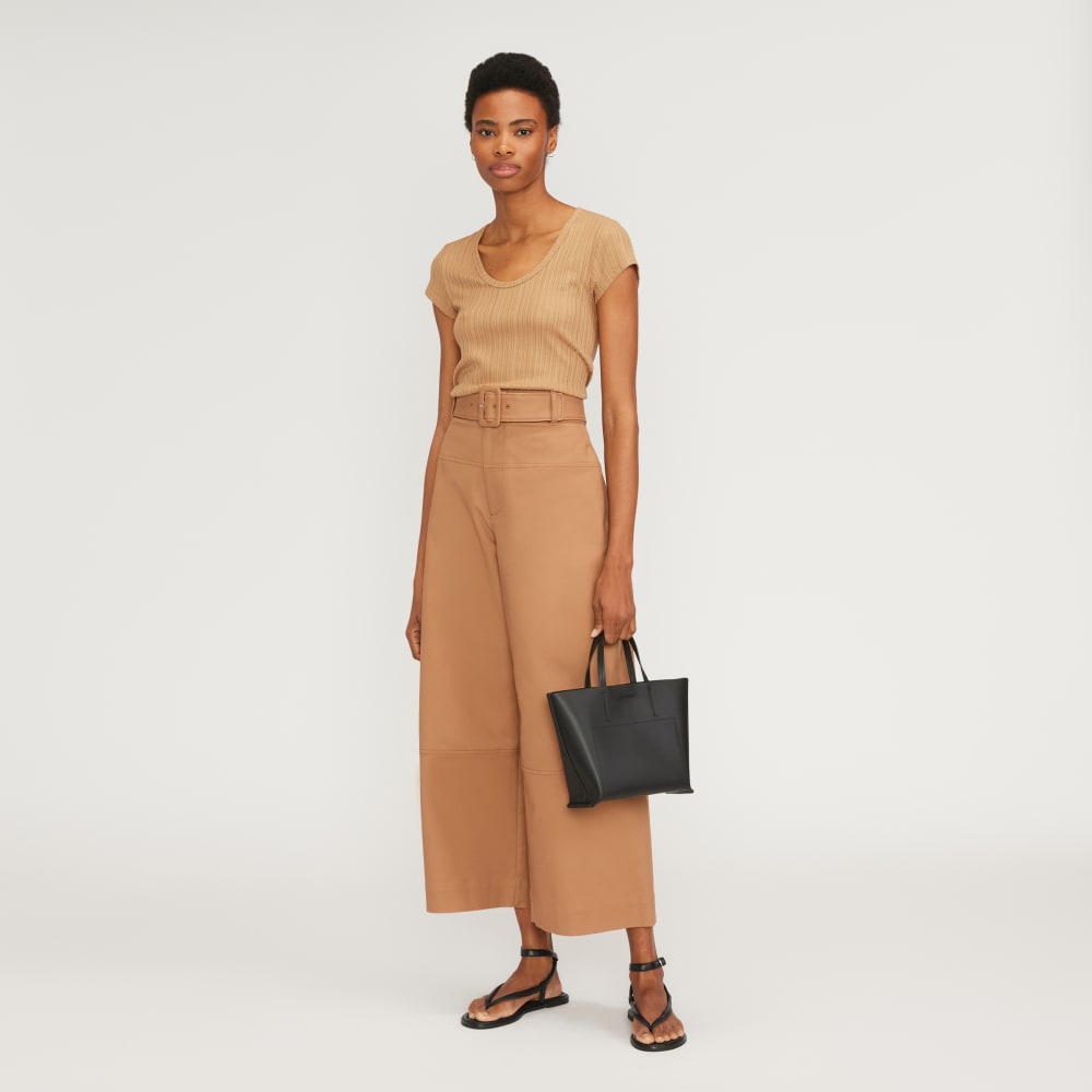 The Rib Soft Knit Scoop-Neck Tee | Caramel