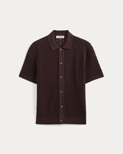 Open-Knit Resort Shirt | Coffee Bean