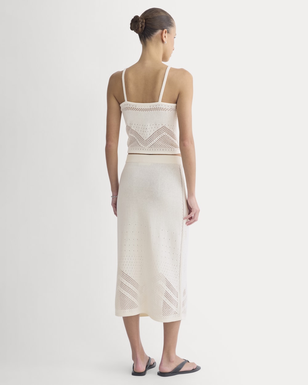 Lace-Knit Maxi Skirt | Bone