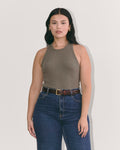 The Luxe Rib Racerback Tank | Heathered Fatigue