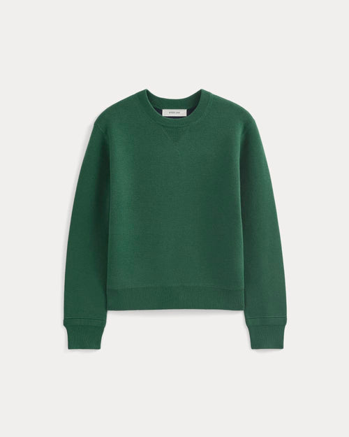 Double Knit Crew in Cotton Merino | Hunter Green