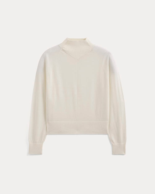 Mockneck Sweater In Ultrafine Merino | Bone