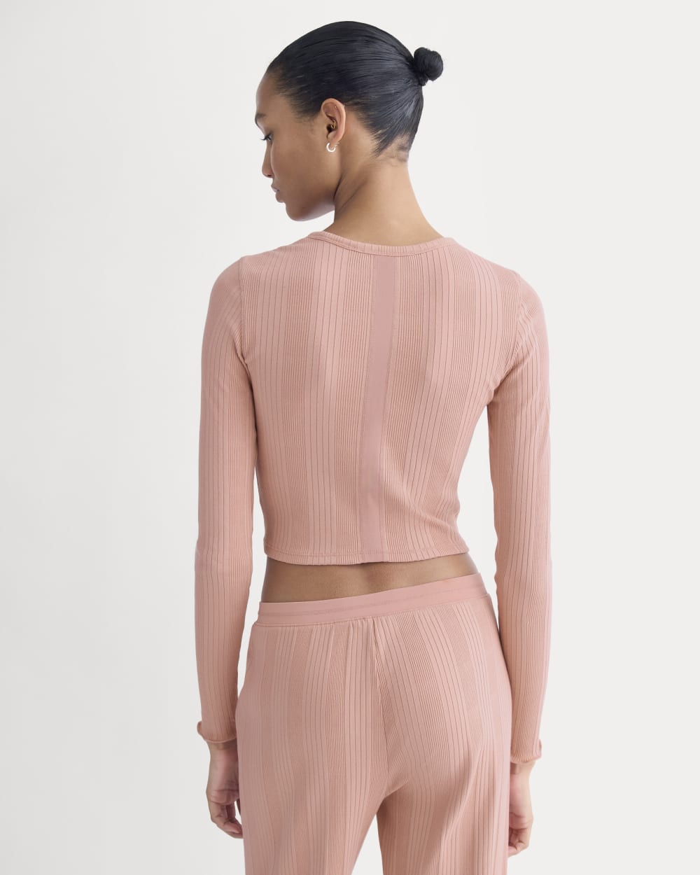 Lounge Rib Cropped Shirt | Ash Rose