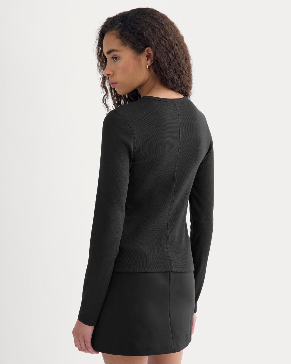 Luxe Rib Button-Up Top | Black