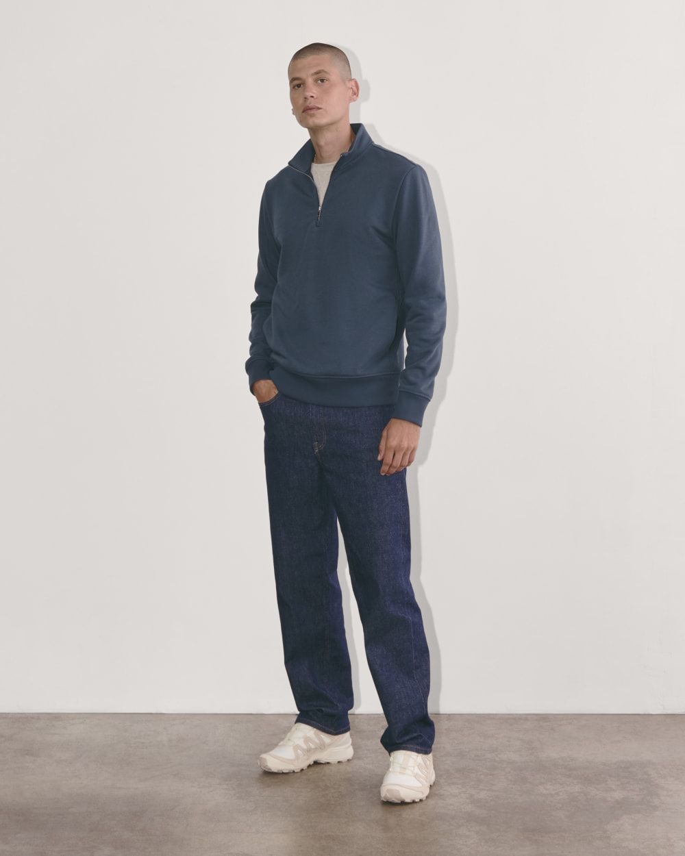 The Off-Duty Terry Quarter-Zip | Midnight Navy