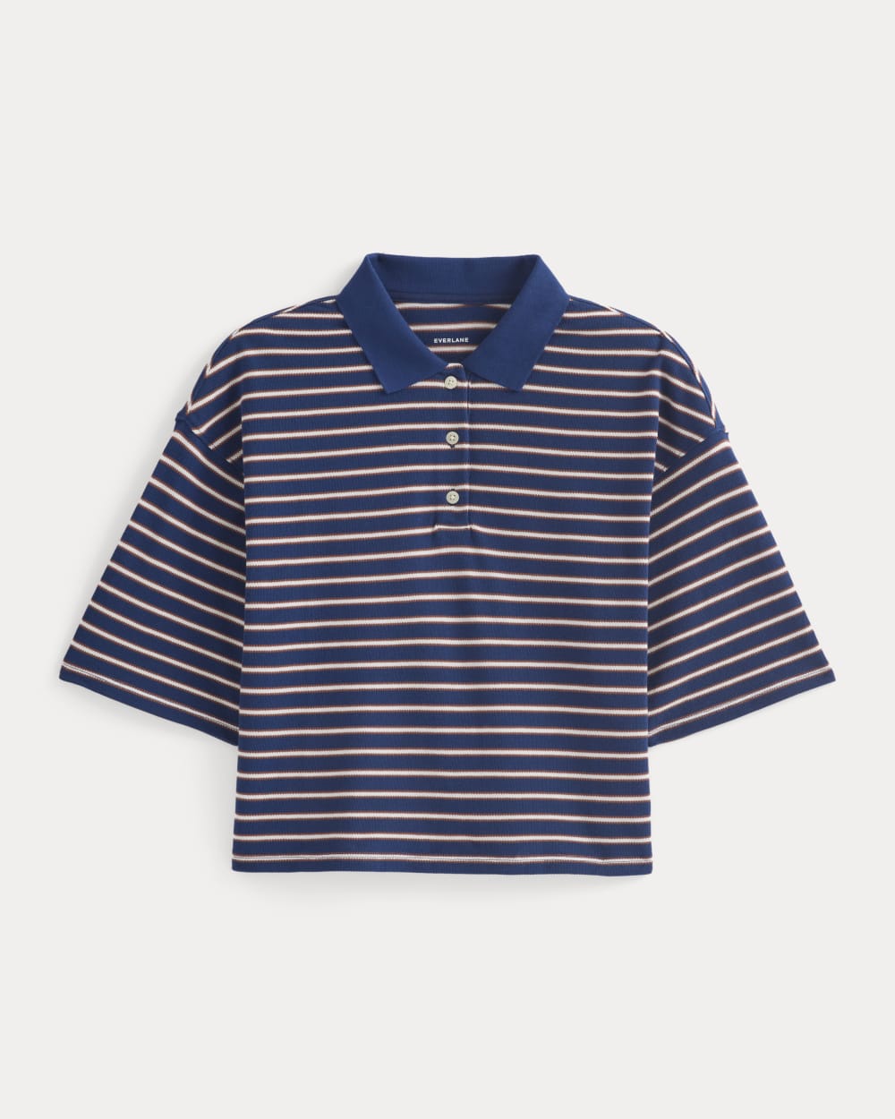Pique Boxy Polo | Estate Blue/Henna/Gardenia