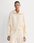 Lightweight Terry Cropped Full-Zip | Parchment