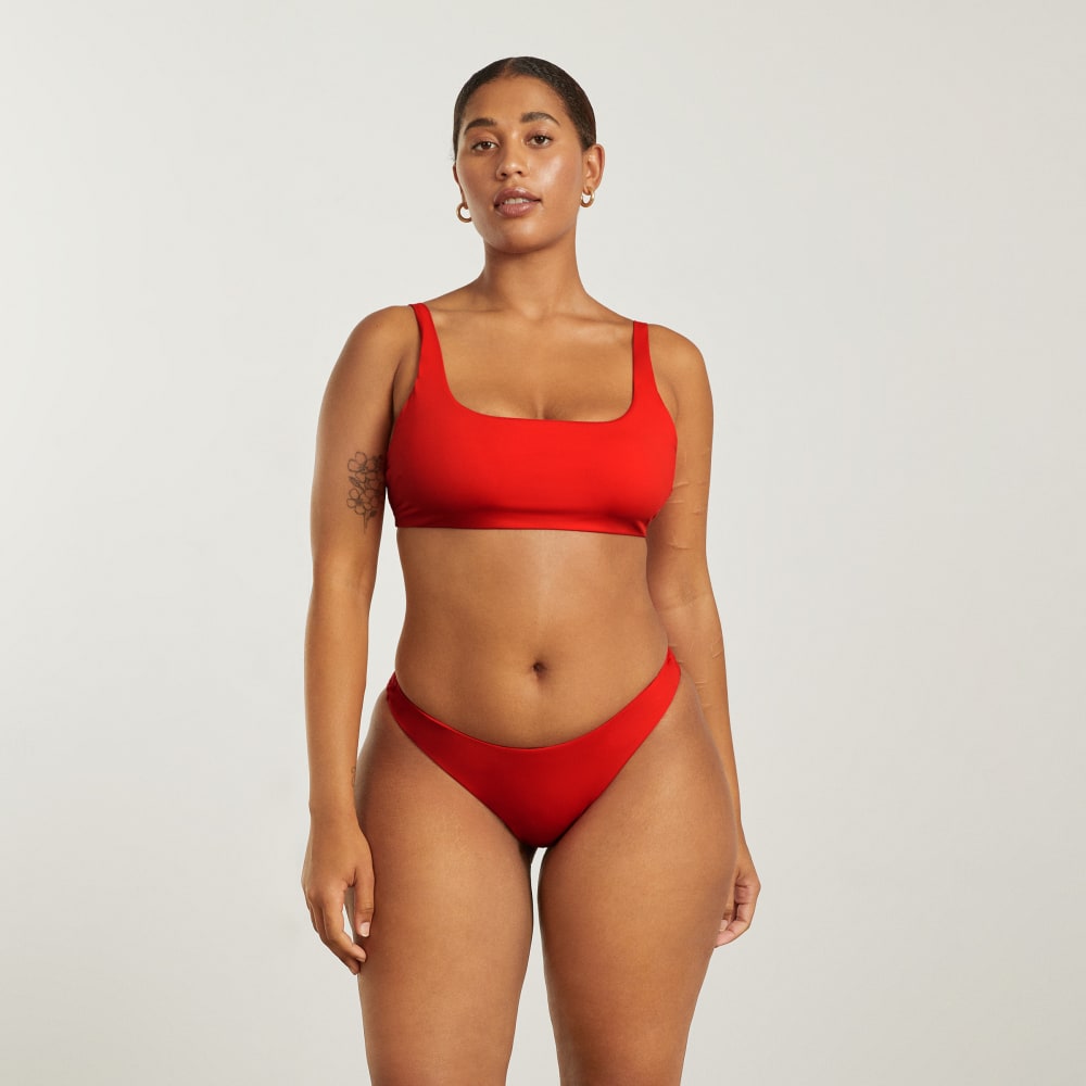 The Square-Neck Bikini Top | Bright Red